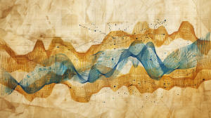 A stylized image of data and randomness